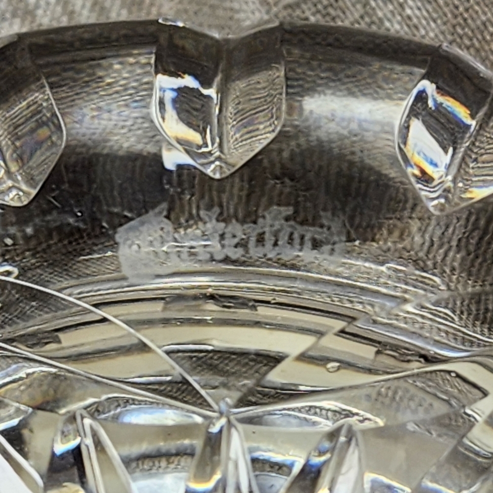 Waterford Crystal Star Pattern Pillar Candle Holder 4.5" Wide Round Domed Bottom - Picture 3 of 7